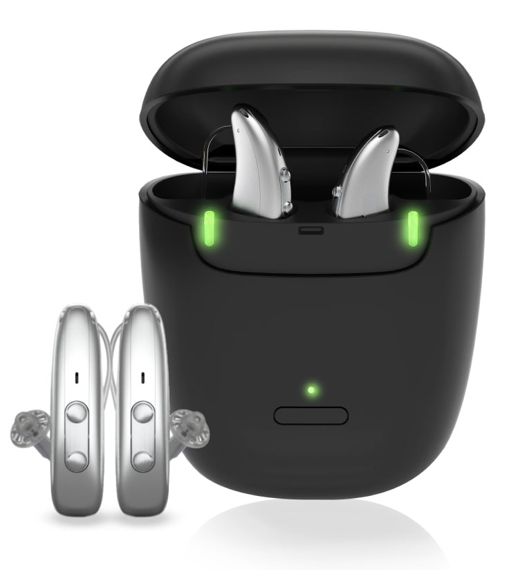 Horizon Go IX hearing aids in black box