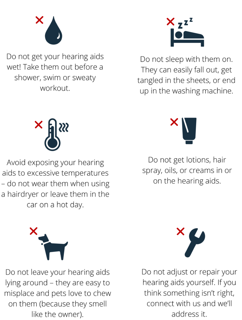 The don'ts of wearing hearing aids